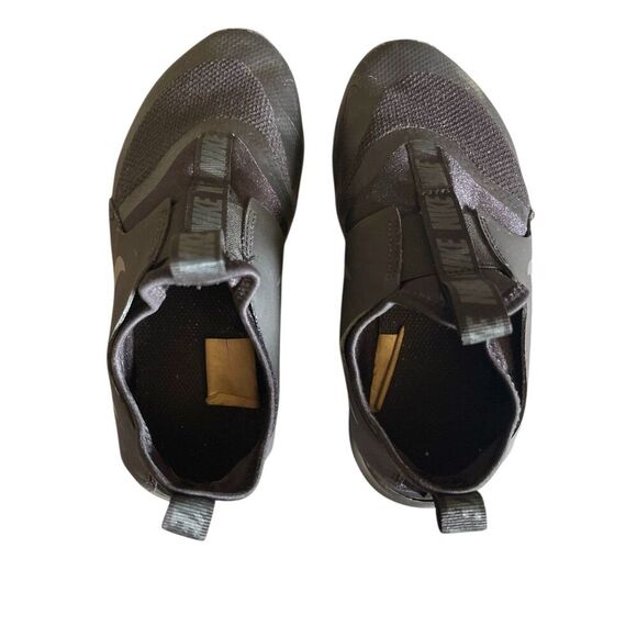 Nike Flex Runner (GS) Boy's Size 2.5Y Kids Running Shoes Triple Black - Picture 3 of 7